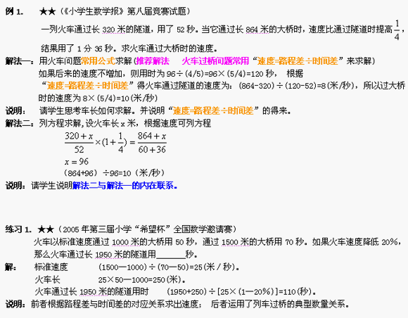【小学数学应用题】行程问题之火车过桥解析 